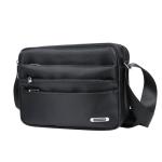 Black Shoulder Messenger Bag Multi Pocket Crossbody Bag Casual Nylon