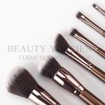 Custom 6pcs High End Makeup Brush Set Bronzer Color Aluminum Ferrule