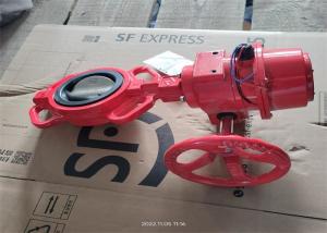 Quality Signal Wafer Butterfly Gear Worm Power Fire Protection Valves Red Color wholesale