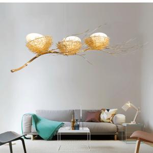 Quality Gold Aluminium Steel Bird Nest Pendant Light Lamp loft Industial White Glass Egg Suspension Light(WH-VP-152) wholesale
