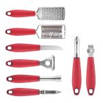 Premium Kitchen Gadget Set Stainless steel Utensils with Soft Touch Red Handles