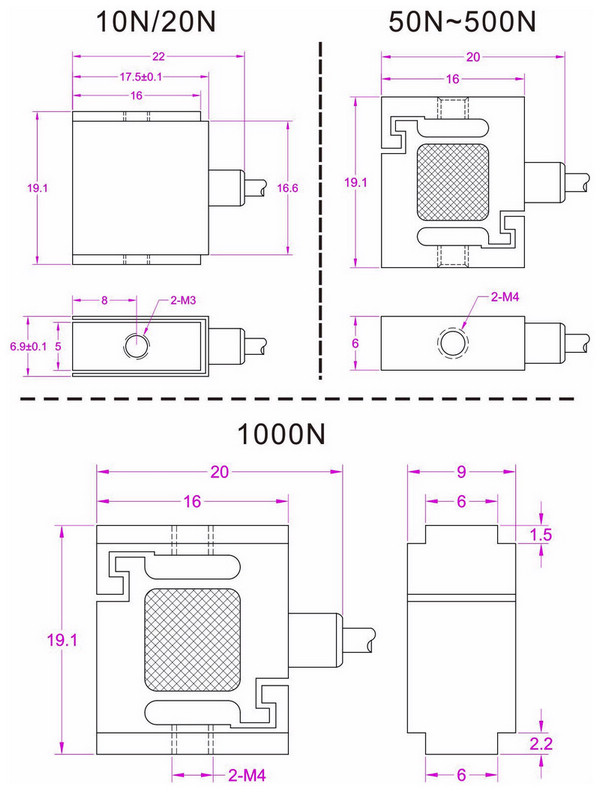 10N force transducer small size