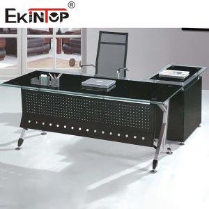 Quality Commercial L Shaped Office Glass Desk Customized Drawer wholesale