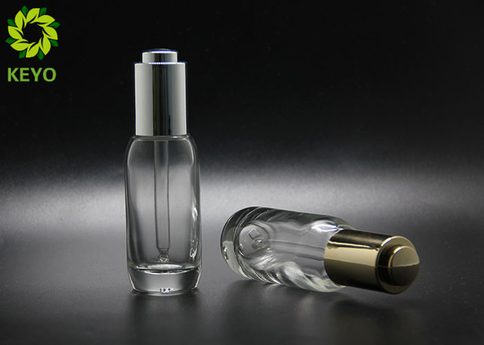 30ml Round Essential Oil Serum Clear Glass Dropper Bottle With Thick Bottom