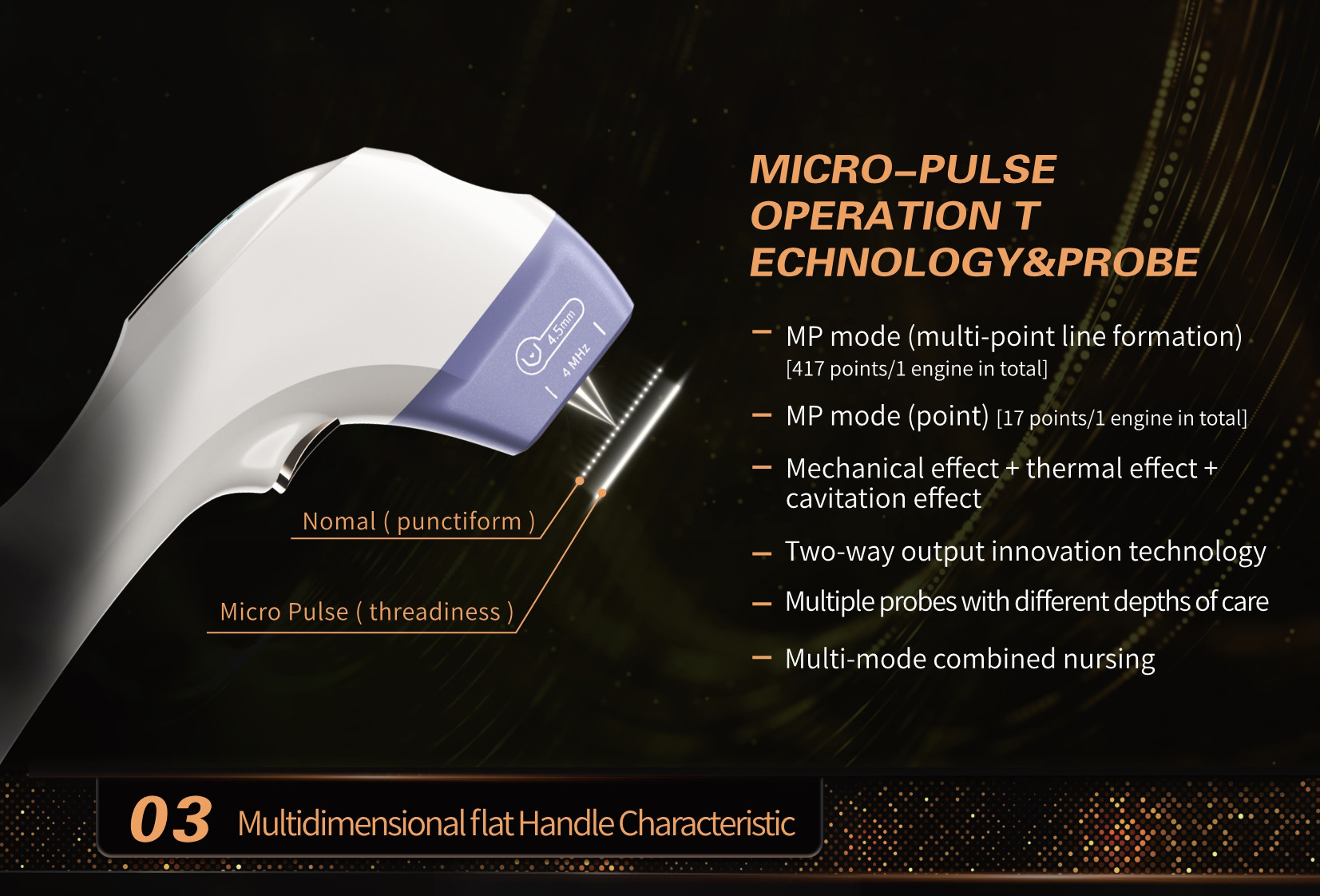 Gold TT 12D Hifu Face And Body Machine 3 In 1 Rotating 360 Wide Range