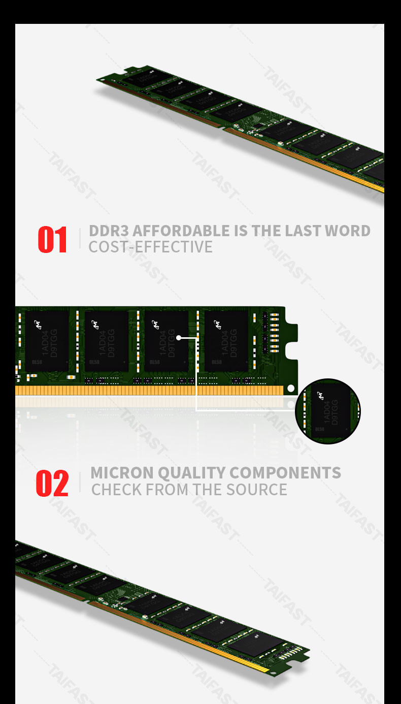 Micron 4GB DDR3 Ram For PC Desktop PC3-12800 1600MHZ 1.5V