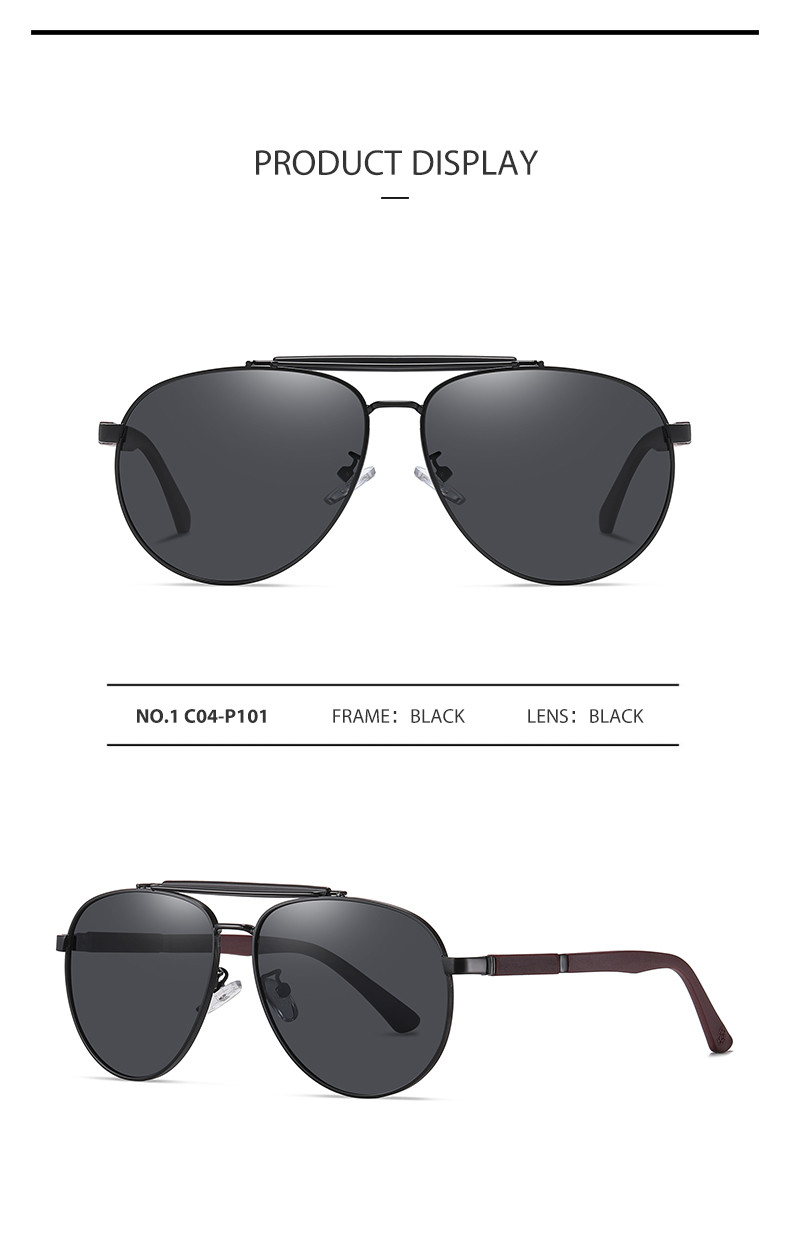 HD Polarized Round Metal Sunglasses Driving Anti Glare Sunglasses 61mm Lens