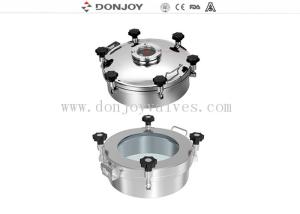 Quality Φ600mm Sanitary Grade Tank Manway With Sight Glass wholesale