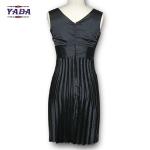 New casual korea lycra v-neck pleated sleeveless summer 2018 sexy night dresses
