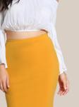 Fashion 2018 Yellow Package Hip Pencil Office Skirts Women
