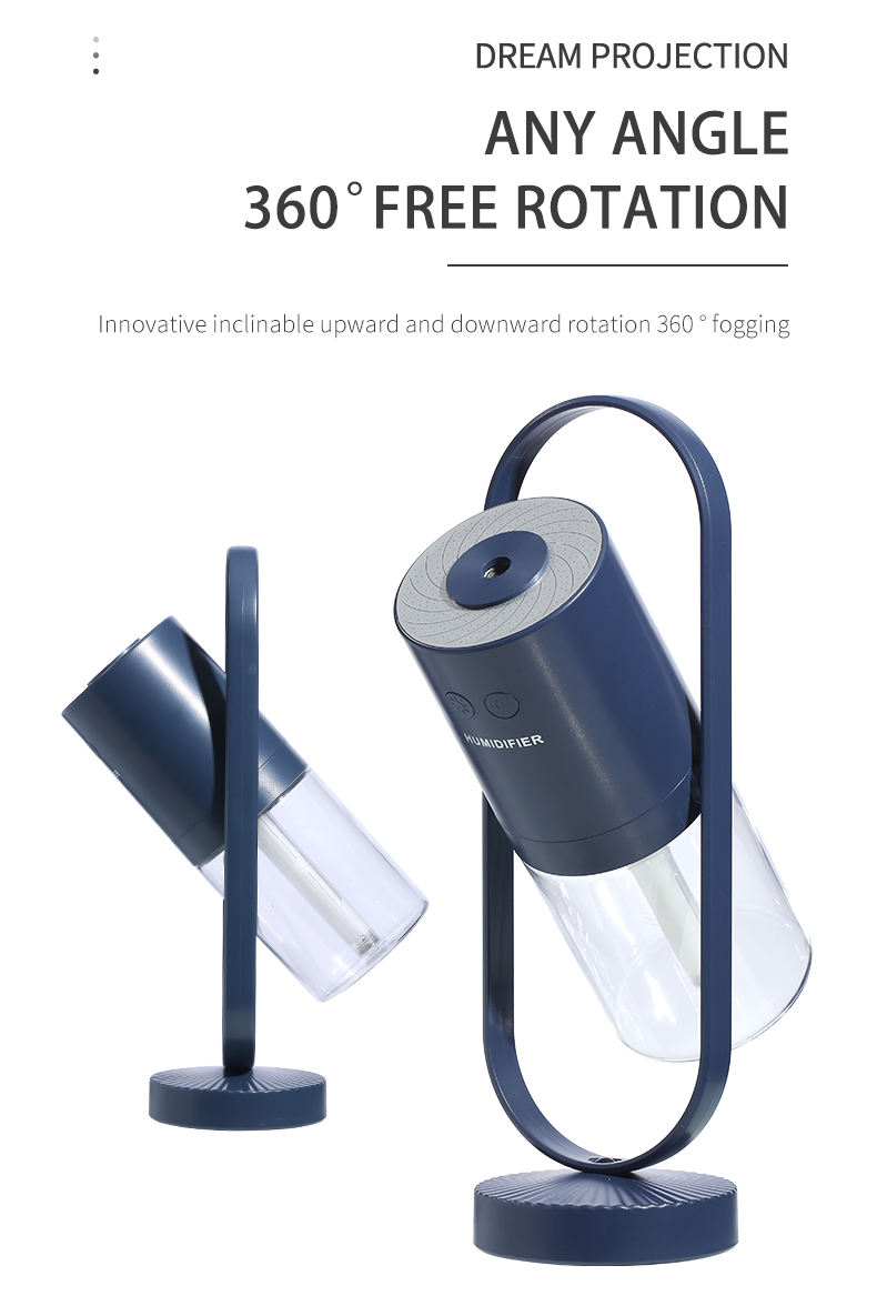 200ML Phantom Creative Usb Ultrasonic Air Purifier Humidifier 360 Degree Rotating Spray Moisturizing