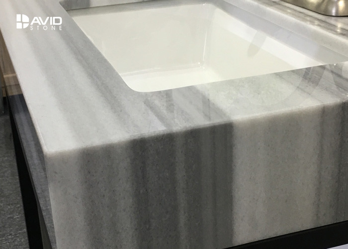 Turkey Marmaray White Marble Vanity Tops , Marble Kitchen Countertops