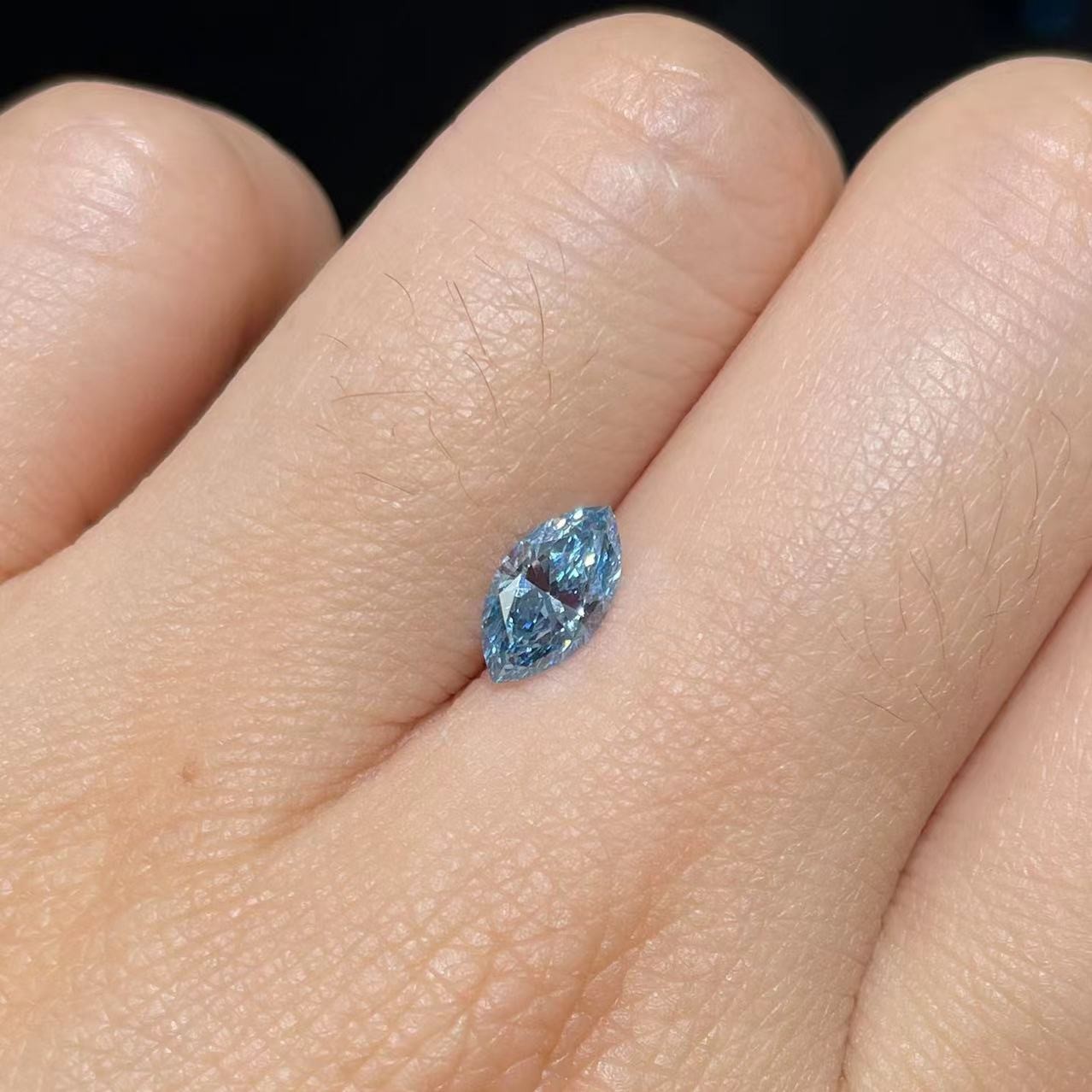10 Mohs Loose Lab Made Blue Diamonds Marquise Cut IGI Certified