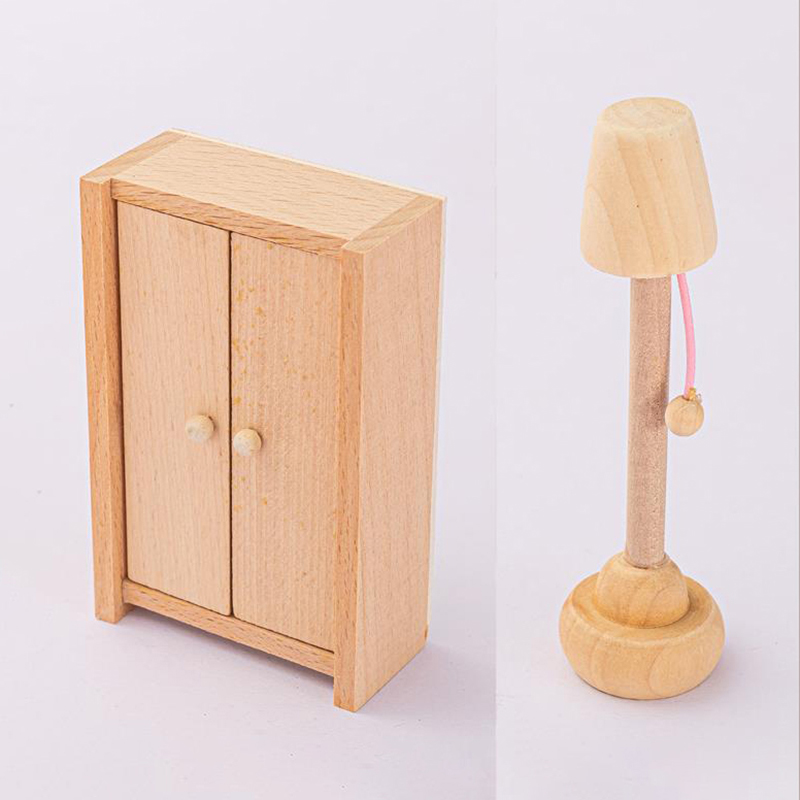 Wooden Dollhouse Dining Room Table Furniture For Kid Gift Education