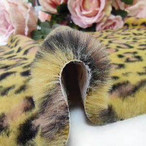 Quality Leopard Printed Rabbit Fur Material 320gsm 150D 288F wholesale