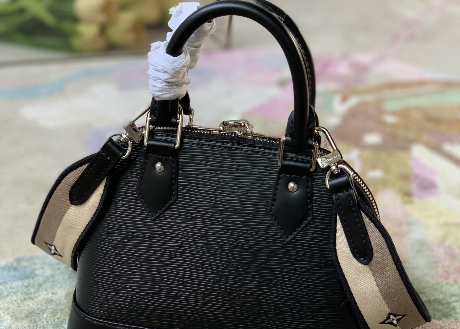 M57540 Water Ripple Alma BB Genunie leather Shell Shape Handbag