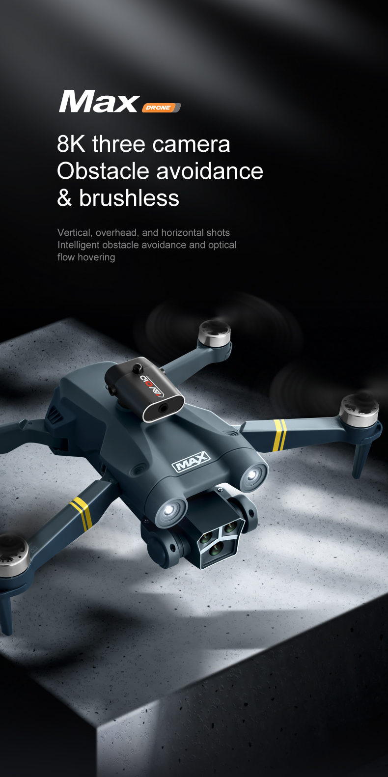 W17Hw Waypoint Flight Planning Drone 60MIN Charging Time Beginner Drones for Slow Descending Landing and Event Coverage