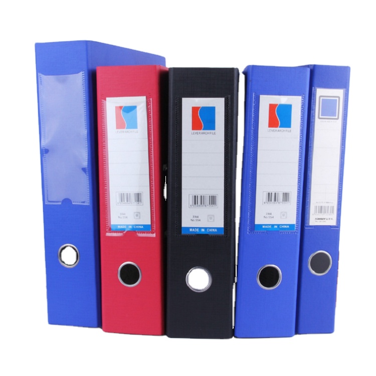 Customized Logo A4/FC Office File Folder Lever Arch File Holder PVC Cover Cardboard