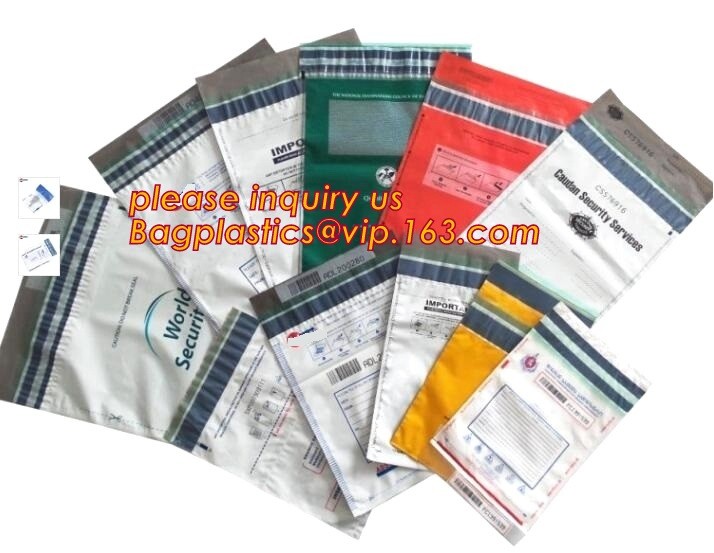 Opaque Tamper Evident Sealing Plastic Bank Money Steb Security Bag / Custom Self Adhesive Plastic Courier Bag, bagease