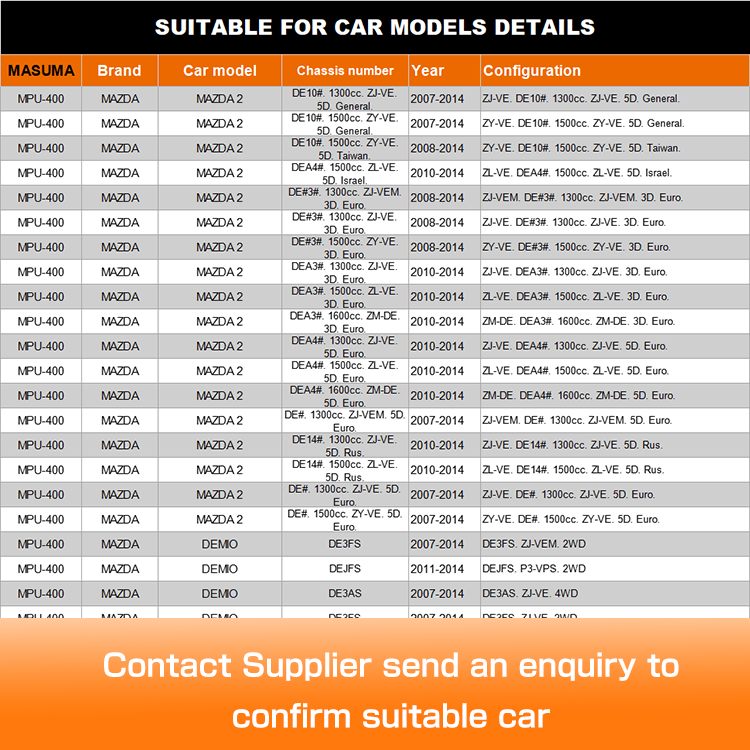 1999-2006 Year 2.7 4WD Engine Fuel Pump Parts for MAZDA DEMIO ZJ38-13-350 15100-78880