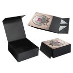 Luxury Paper Flip Top Cardboard Box Black Custom Magnetic Box Packaging