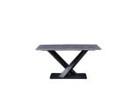 Grey 150x80x77cm 6 Seater Dining Table With Marble Top