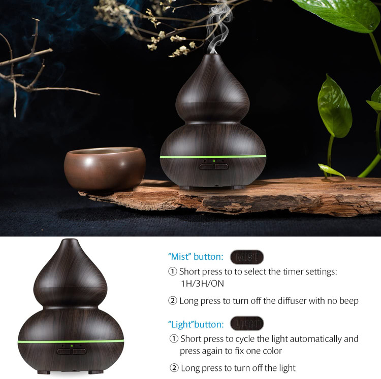 150ML Cucurbit Cool Mist Humidifier Ultrasonic Essential Oil Aroma Diffusor