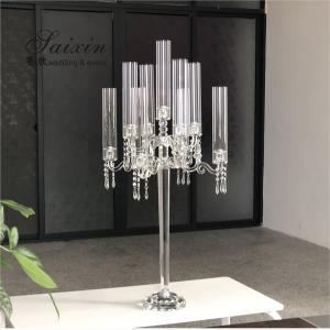 Quality ZT-105 Luxury wedding centerpiece 9 arms crystal candelabras wholesale
