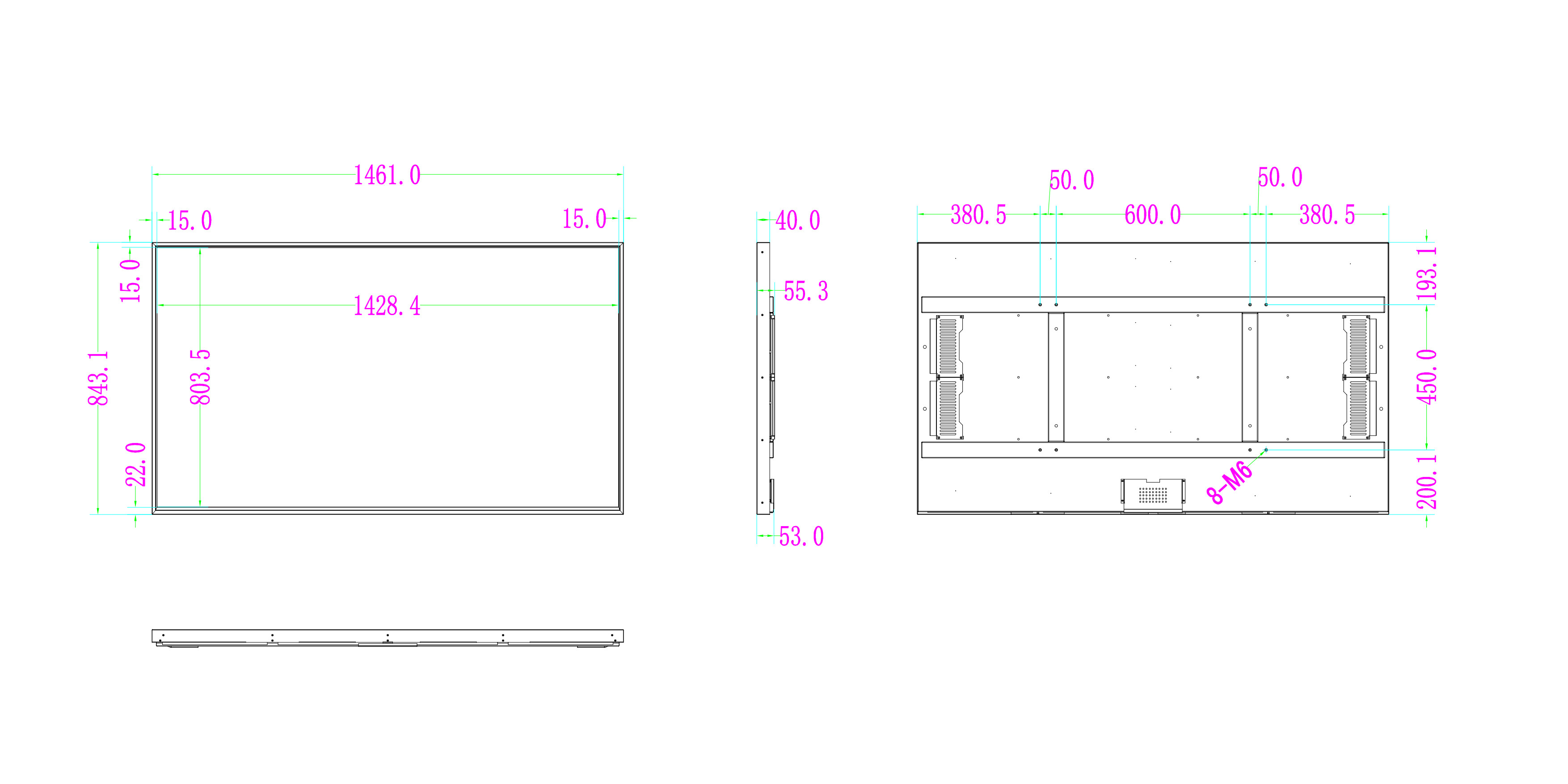 Module Sunlight Readable Lcd Panel 65 Inch Digital Screen 50 Pin Lcd Display