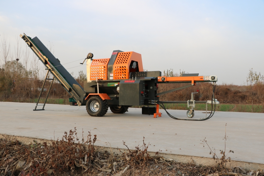Powerful 20ton Gasoline Portable Split Wood Firewood Processor Machine for Forestry