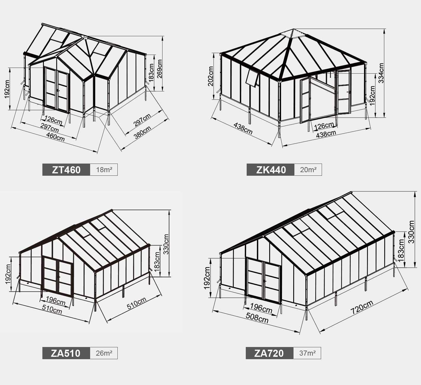 Powder Coated Aluminium Frame Greenhouse 1.5mm 3.0mm Black UV protecting
