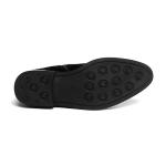 Elegant Perforation Black Mens Leather Dress Boots