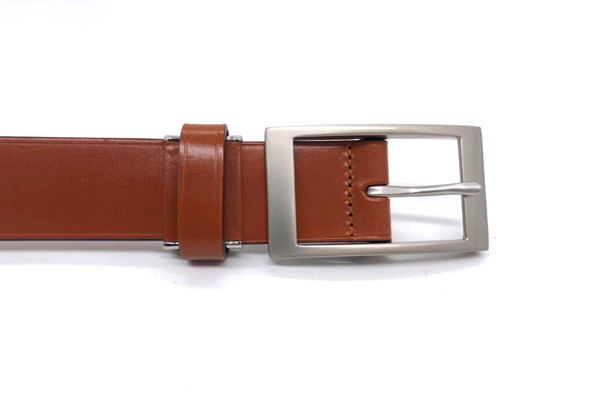 Full - Grain Mens Leather Dress Belt With Zinc Alloy Pin Buckle