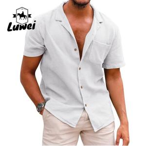 Quality Button Collar Men Casual Shirts Single Breasted Retro Slim Full Plus Size wholesale