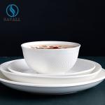 Greasy Smooth White Porcelain Rice Bowls Wear Resistant