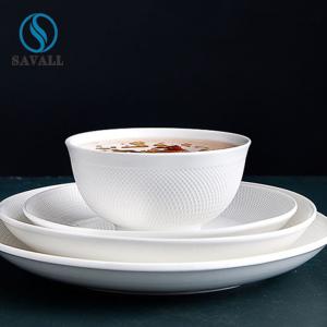 Quality Greasy Smooth White Porcelain Rice Bowls Wear Resistant wholesale