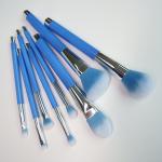 Personlized Makeup Brush Blue Plastic Handle Custom Cosmetic Brush