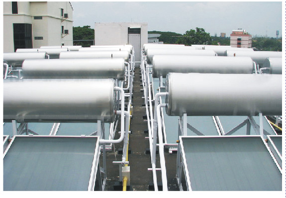 Stainless Steel Rooftop Solar Water Heater High Density Polyurethane