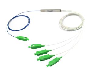 Quality FTTH Fiber Optic PLC Splitter 1x4 Mini Steel Tube 0.9mm Optical Fiber Splitter PLC wholesale