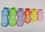 Colorful Polyester Kids Trampoline Sock , Safety Non-slip Socks for Playground