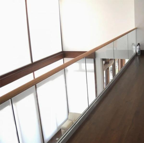 Modular Aluminum Glass Railing System With Adjustable Handrail Powder Coated