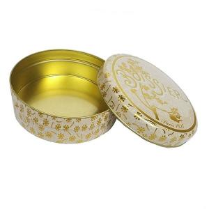 Quality 0.23mm Gold Tin Round Tin Box Small Metal Containers with Lids Tin Packaging wholesale