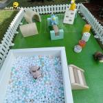 White Green Inflatable Soft Play Equipment Indoor Outdoor With Bounce House