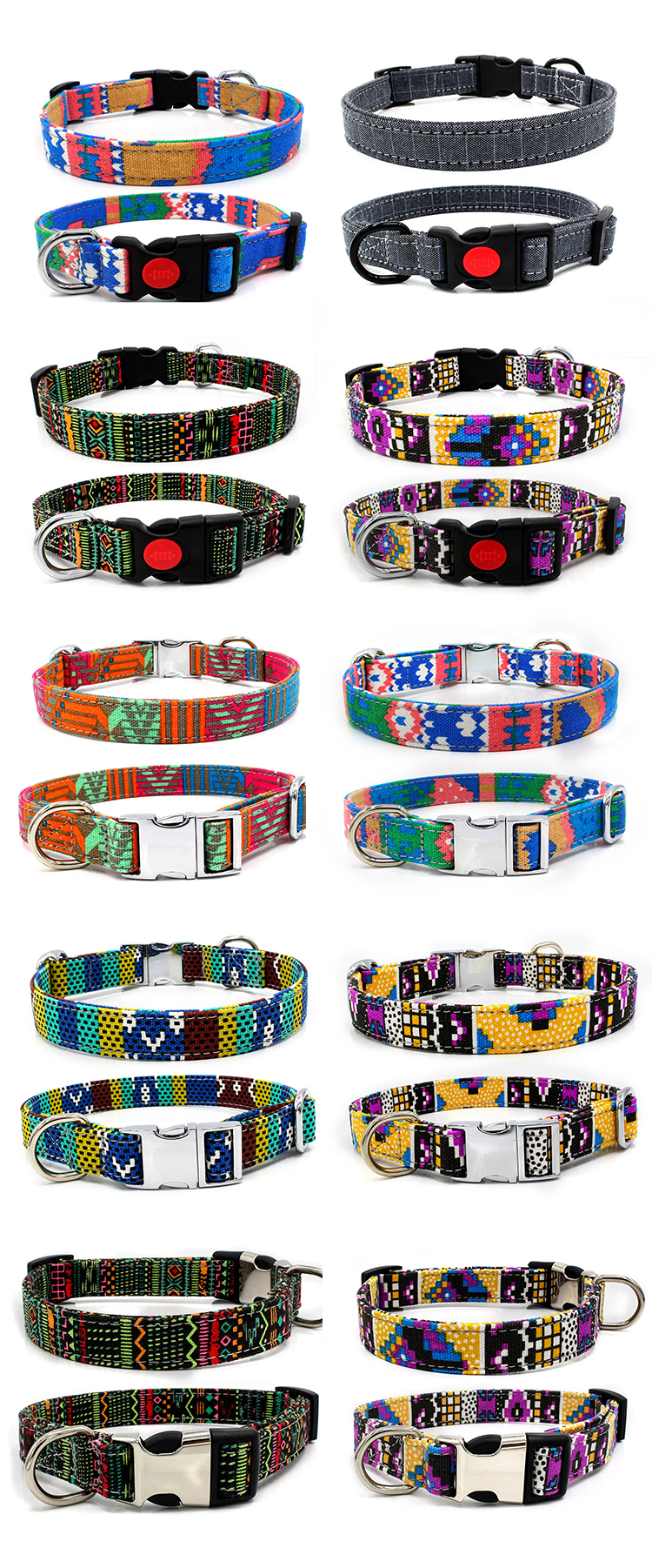 Pet Dog Collar with Metal Buckle in S/M/L Size Item Type pet leash Bohemian