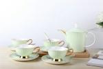 Chinese factory European Vintage Tea Cup Kettle Saucer Set Delicate Bone china