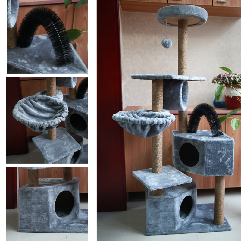Wooden Large Scratcher Houses Tower Cats Tree Made of Sisal Fabric and Wood Board for Custom Sizes