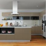 Luxury Glass Door Wall Hanging Smart Kitchen Cabinet Design For Hotel