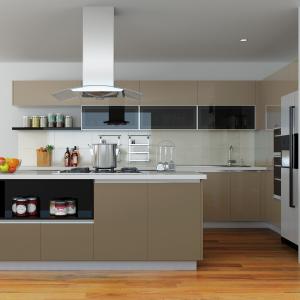 Quality Luxury Glass Door Wall Hanging Smart Kitchen Cabinet Design For Hotel wholesale