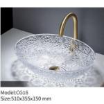 Crystal Glass Transparent Wash Basin Countertop Art Hotel Bathroom