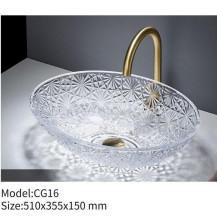 Quality Crystal Glass Transparent Wash Basin Countertop Art Hotel Bathroom wholesale